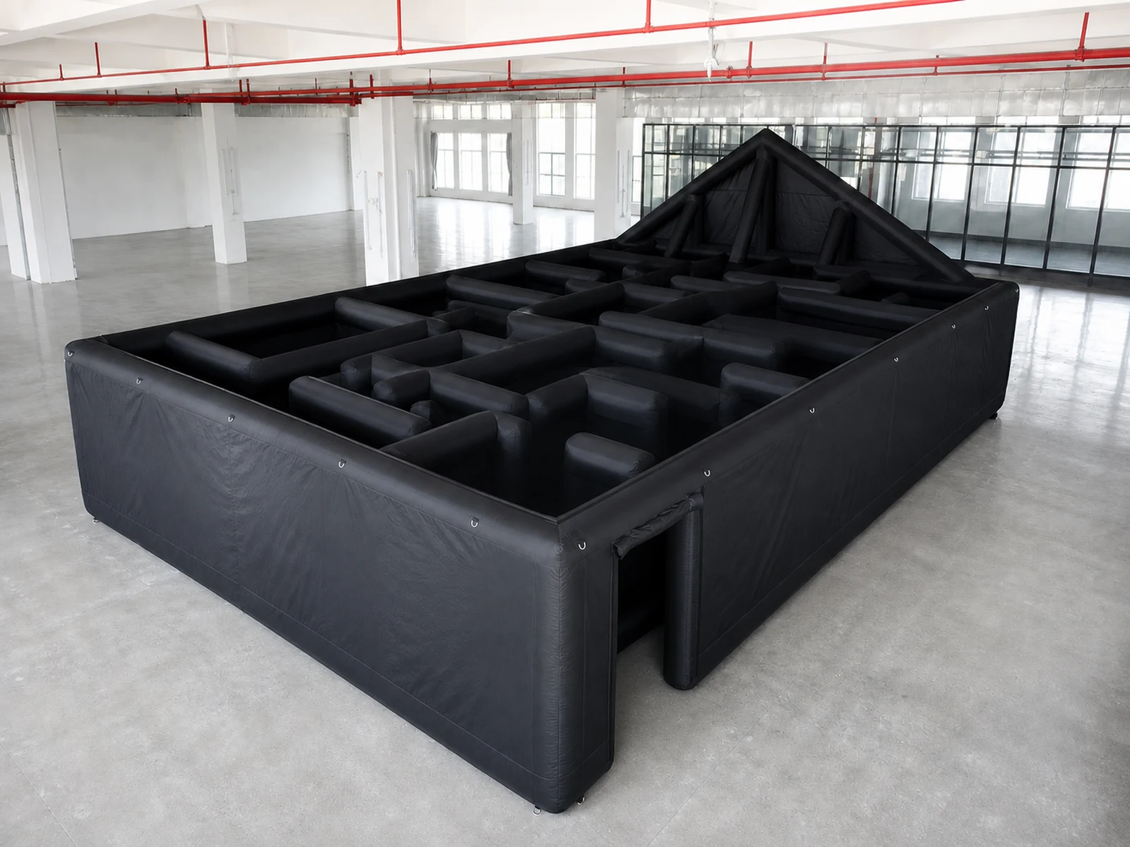 Commercial Inflatable Maze - Black Open Top Gable - product view 1