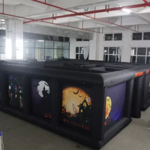 Commercial Inflatable Maze - Black Halloween Open Top 7x7x2m - product view 1