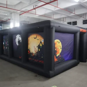 Commercial Inflatable Maze - Black Halloween Open Top 7x7x2m - product view 3