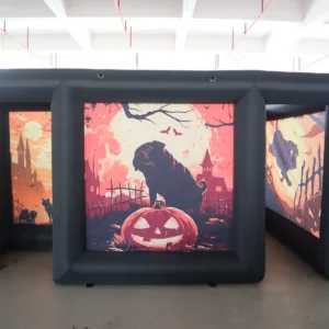 Commercial Inflatable Maze - Orange Halloween Open Top 4x9x2m - product view 2