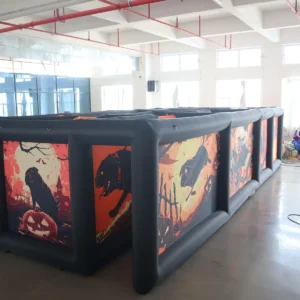 Commercial Inflatable Maze - Orange Halloween Open Top 4x9x2m - product view 1