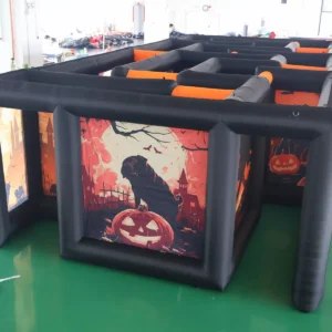 Commercial Inflatable Maze - Orange Halloween Open Top 4x9x2m - product view 3