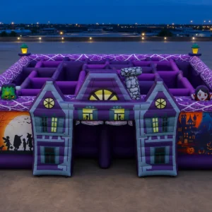 Commercial Inflatable Maze - Purple Haunted House Open Top - product view 3