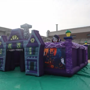 Commercial Inflatable Maze - Purple Haunted House Open Top - product view 4
