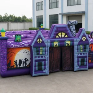 Commercial Inflatable Maze - Purple Haunted House Open Top - product view 1