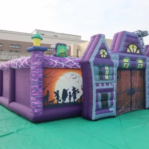 Commercial Inflatable Maze - Purple Haunted House Open Top - product view 5