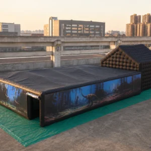 Commercial Inflatable Maze - Covered Dinosaur Maze with Black Gable Tent - product view 3