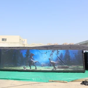 Commercial Inflatable Maze - Covered Dinosaur Maze with Black Gable Tent - product view 6