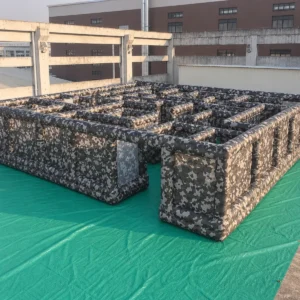 Commercial Inflatable Maze - Gray Camouflage Open Top Route - product view 3