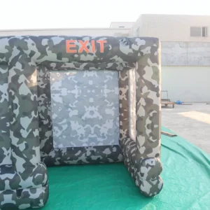 Commercial Inflatable Maze - Gray Camouflage Open Top Route - product view 2