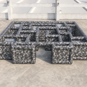 Commercial Inflatable Maze - Gray Camouflage Open Top Route - product view 1