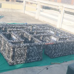 Commercial Inflatable Maze - Gray Camouflage Open Top Route - product view 4