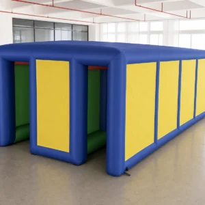 Commercial Inflatable Maze - Blue Yellow Dual Passage Covered - product view 1