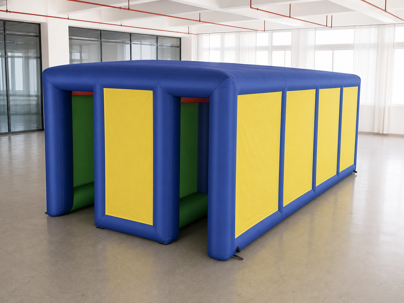 Commercial Inflatable Maze - Blue Yellow Dual Passage Covered - product view 1