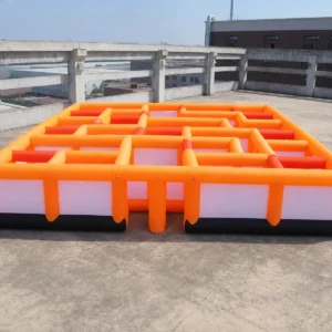 Commercial Inflatable Maze - Orange Pink Low Wall Open Top - product view 1