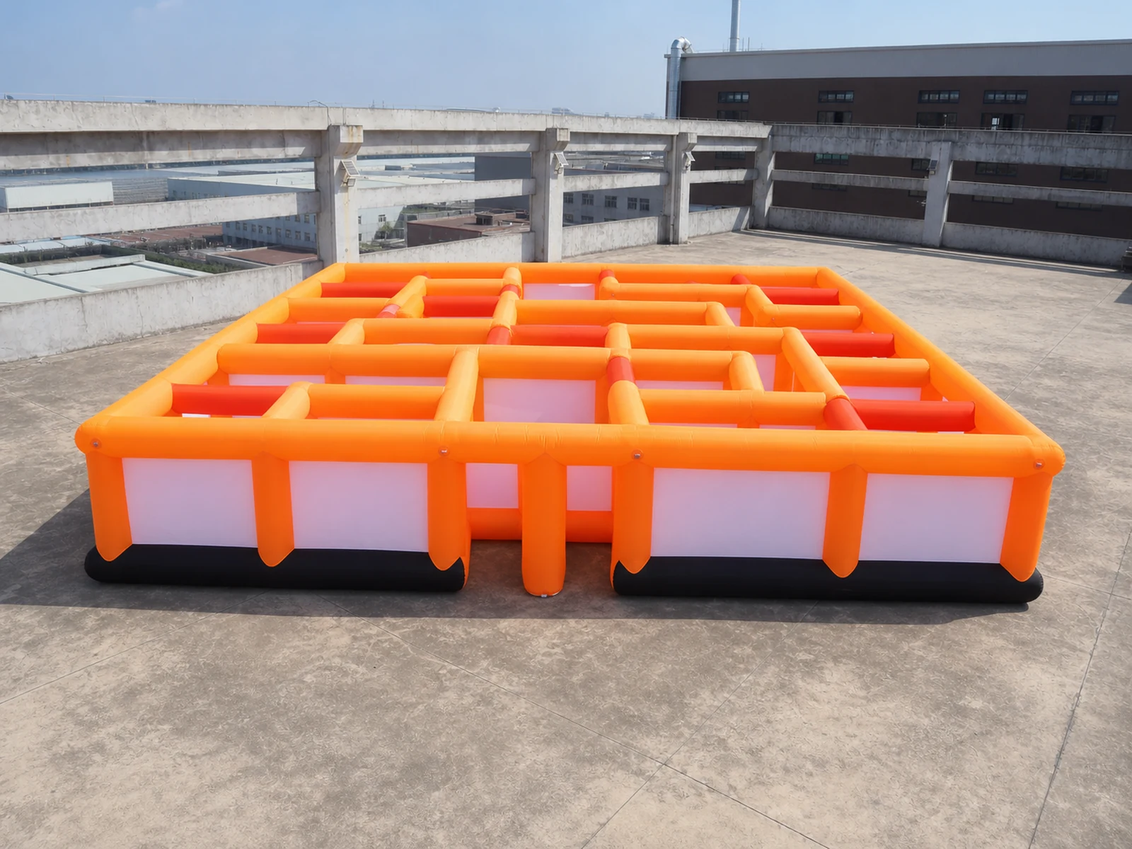 Commercial Inflatable Maze - Orange Pink Low Wall Open Top - product view 1