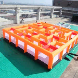 Commercial Inflatable Maze - Orange Pink Low Wall Open Top - product view 2