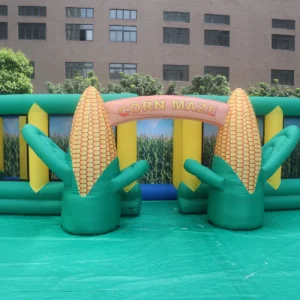 Commercial Inflatable Maze - Green Yellow Corn Open Top - 7 x 7m - P117 - product view 2