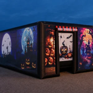 Commercial Inflatable Maze - Black Illustrated Halloween Covered - product view 3