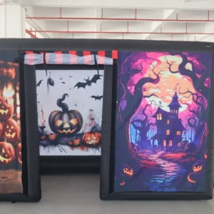 Commercial Inflatable Maze - Black Illustrated Halloween Covered - product view 2