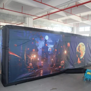Commercial Inflatable Maze - Black Illustrated Halloween Covered - product view 4