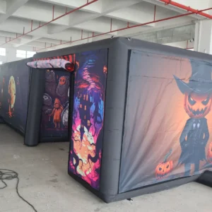 Commercial Inflatable Maze - Black Illustrated Halloween Covered - product view 6