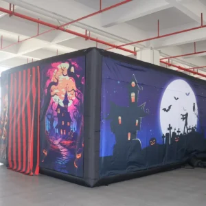 Commercial Inflatable Maze - Black Illustrated Halloween Covered - product view 5