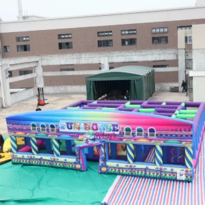 Commercial Inflatable Maze - Colorful Fun House Open Top - product view 4