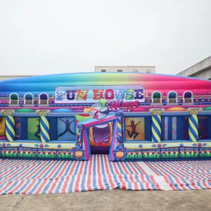 Commercial Inflatable Maze - Colorful Fun House Open Top - product view 1