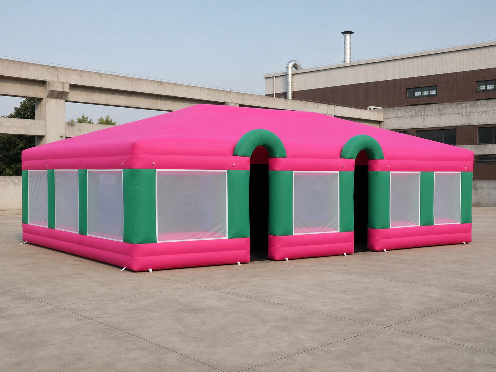 Commercial Inflatable Maze - Pink Green Mesh Covered - product view 1