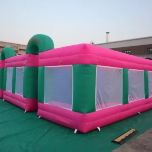 Commercial Inflatable Maze - Pink Green Mesh Covered - product view 4