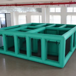Commercial Inflatable Maze - Teal Mesh Panel Open Top - product view 3