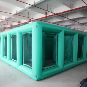 Commercial Inflatable Maze - Teal Mesh Panel Open Top - product view 2