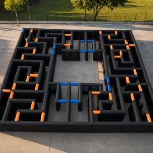 Commercial Inflatable Maze - Black Open Top Laser Route - product view 3