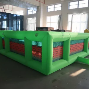 Commercial Inflatable Maze - Green Brick Print Low Wall - product view 3
