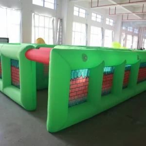Commercial Inflatable Maze - Green Brick Print Low Wall - product view 1