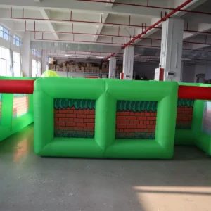 Commercial Inflatable Maze - Green Brick Print Low Wall - product view 4
