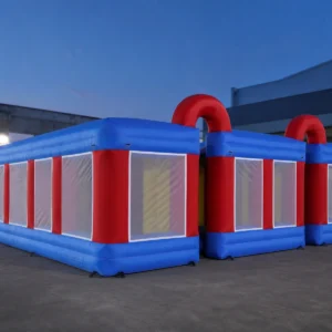 Commercial Inflatable Maze - Red Blue White Mesh Fully Covered - product view 3