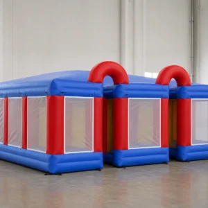 Commercial Inflatable Maze - Red Blue White Mesh Fully Covered - product view 1