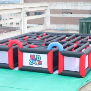 Commercial Inflatable Maze - Red Black White Mesh Open Top - product view 2