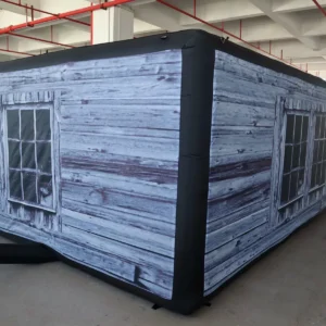 Commercial Inflatable Maze - Gray Wood Window Open Top - product view 4