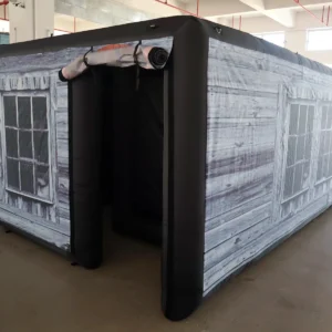 Commercial Inflatable Maze - Gray Wood Window Open Top - product view 1