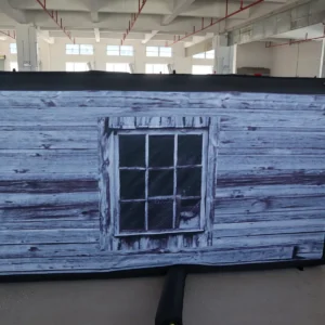 Commercial Inflatable Maze - Gray Wood Window Open Top - product view 6