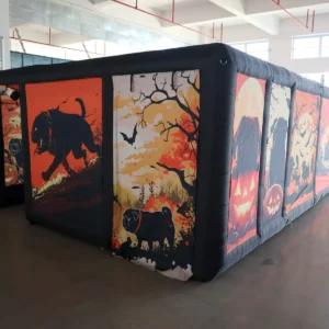 Commercial Inflatable Maze - Orange Animal Halloween Covered - product view 1