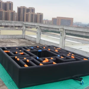 Commercial Inflatable Maze - Plain Black Open Top - 10 x 10m - P140 - product view 1