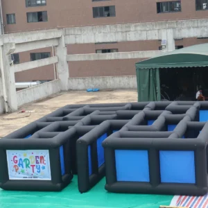Commercial Inflatable Maze - Black Blue Open Top - product view 1