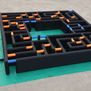 Commercial Inflatable Maze - Black Open Top Obstacle Route - product view 3