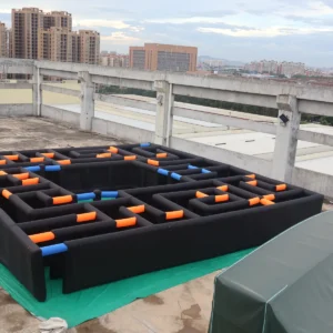 Commercial Inflatable Maze - Black Open Top Obstacle Route - product view 2