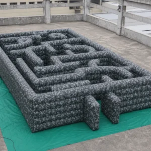 Commercial Inflatable Maze - Gray Camouflage Open Top - product view 1
