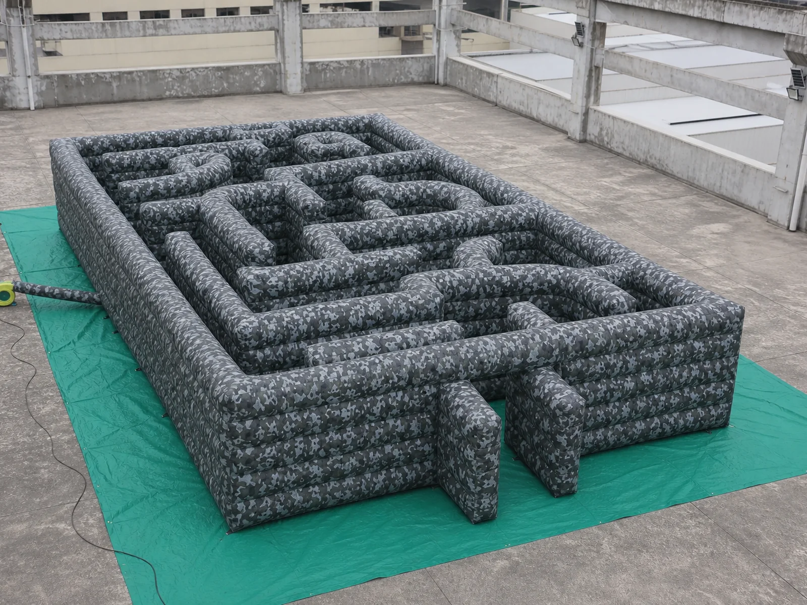Commercial Inflatable Maze - Gray Camouflage Open Top - product view 1
